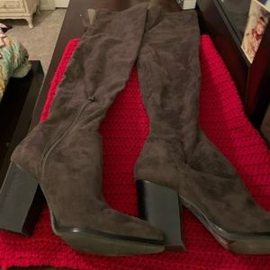 Brown Suede Over-the-Knee Boots